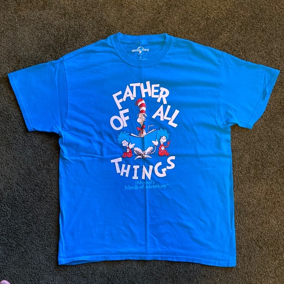 Blue Universal Studios “Father of all Things” large t-shirt - Picture 1 of 4